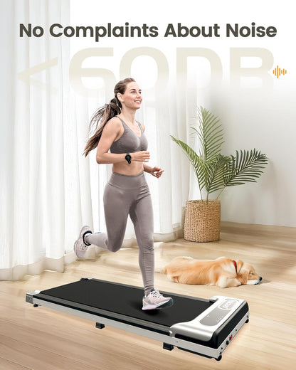 Walking Pad, under Desk Treadmill for Home and Office, 2.5 HP Portable Walking Jogging Running Machine with Remote Control and LED Display